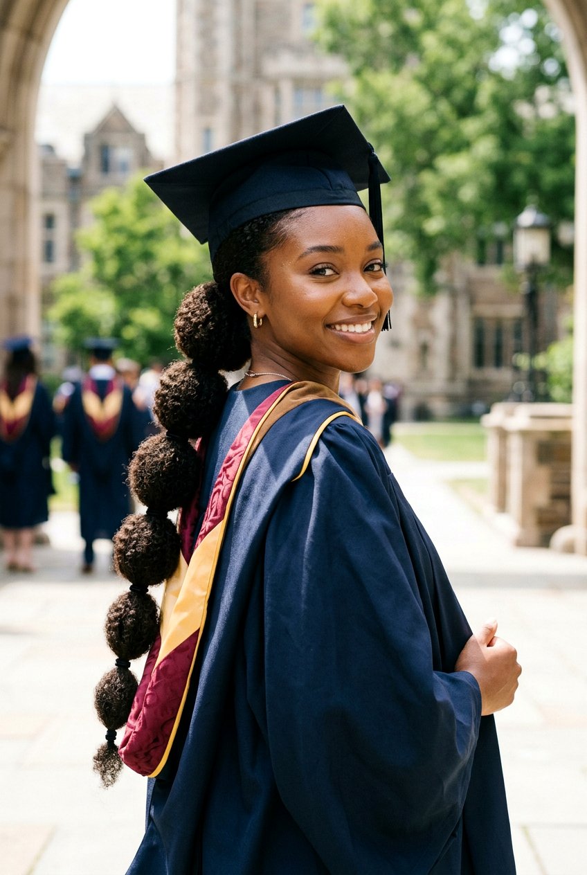 Low Bubble Ponytail Natural Hair - 20 graduation hairstyles for natural hair - 20 graduation hairstyles for natural hair