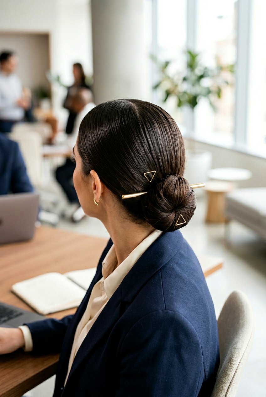 Low Bun Accessories - 20 professional low bun with middle part - 20 professional low bun with middle part