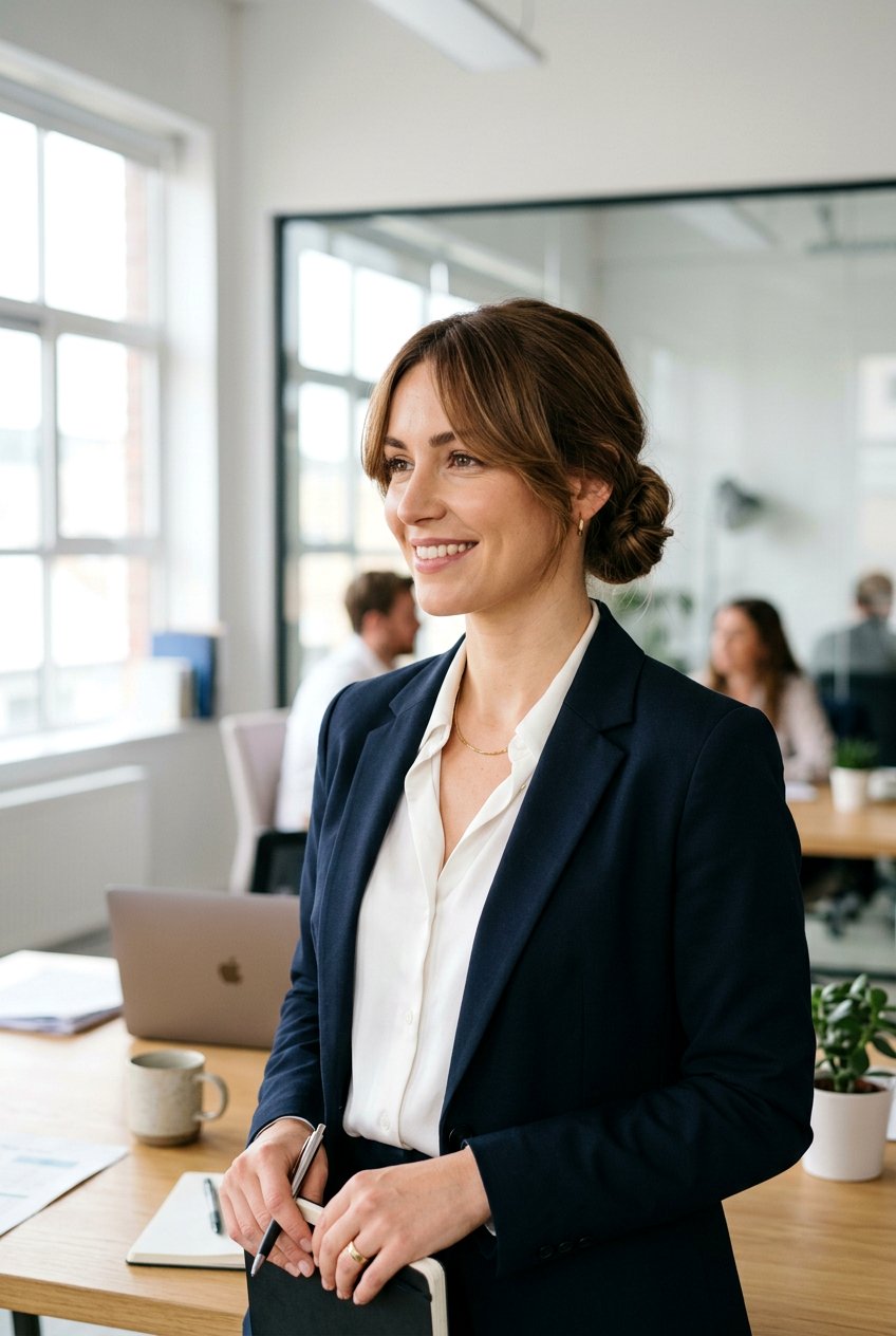 Low Bun Bangs - 20 professional low bun with middle part - 20 professional low bun with middle part