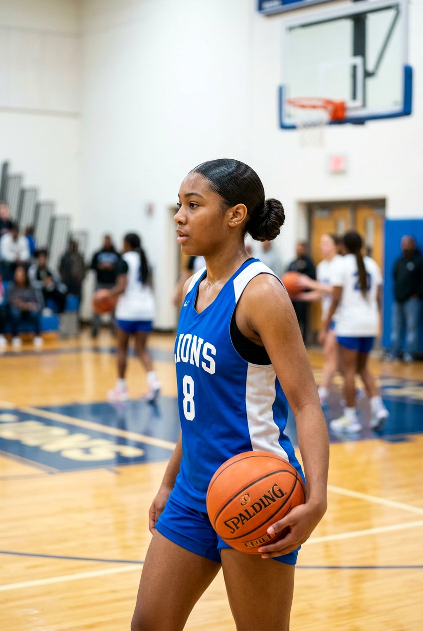 Low Bun Basketball Hairstyle For Girls - 20 basketball hairstyles for girls - 20 basketball hairstyles for girls