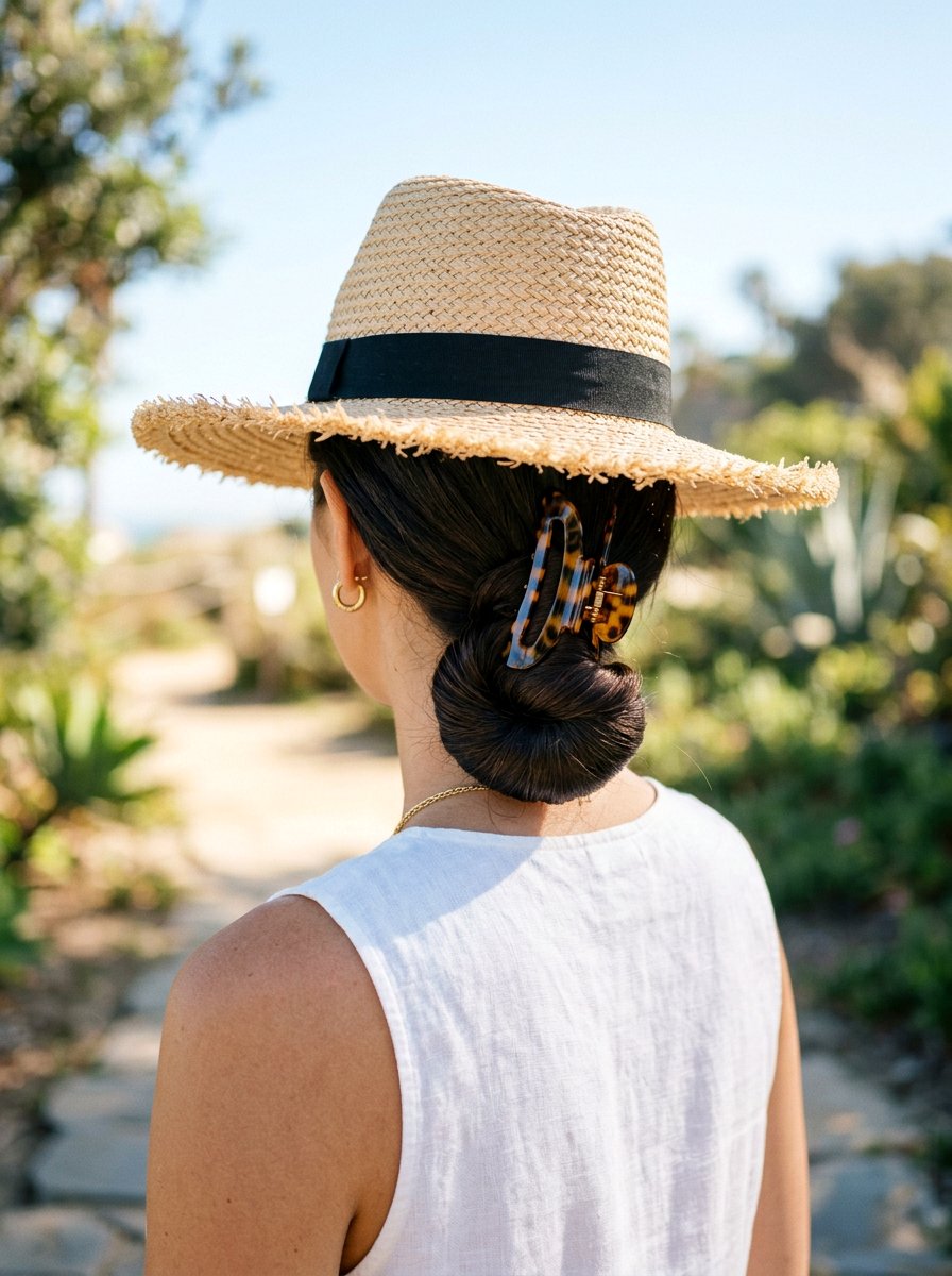 Low Bun Claw Clip Hairstyle - 20 travel friendly claw clip hairstyle - 20 travel friendly claw clip hairstyle