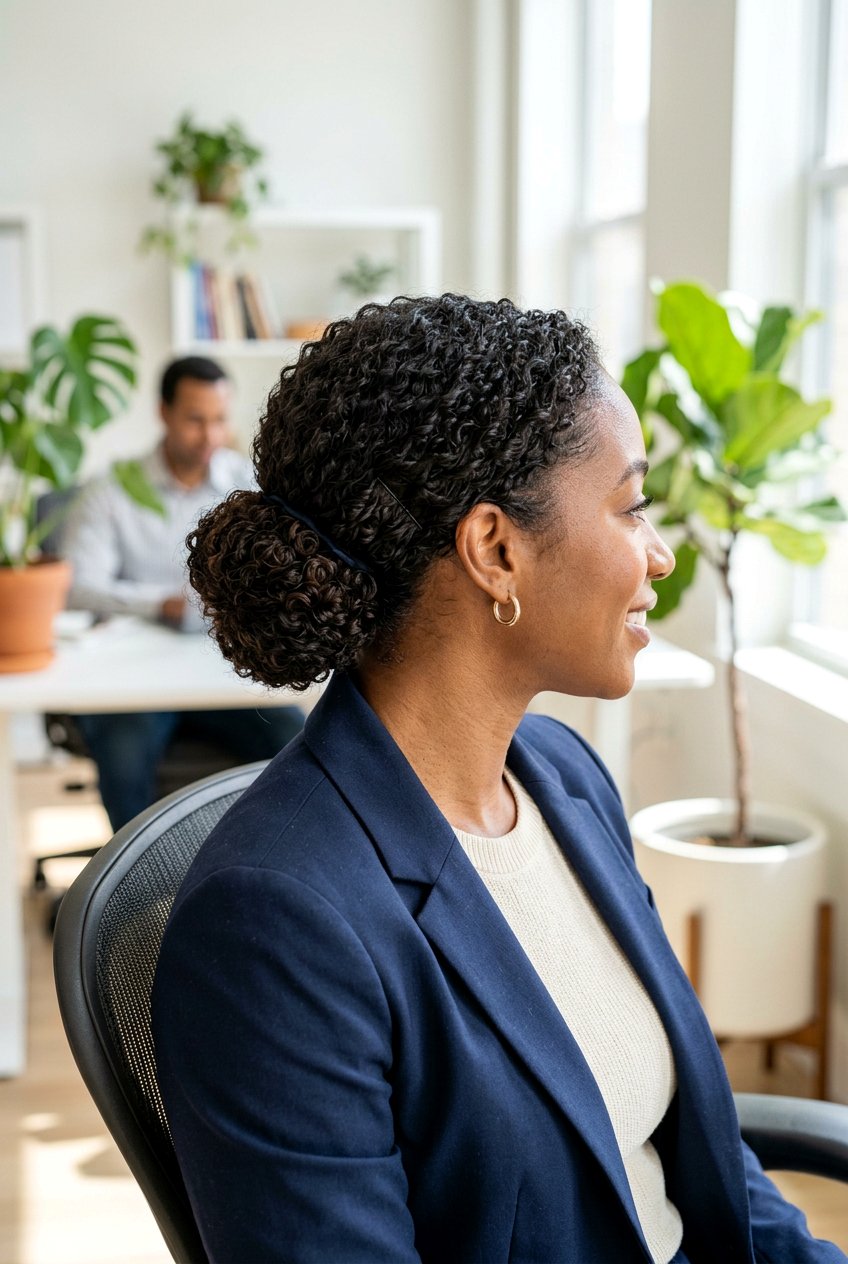 Low Bun For Curly Hair Office Style - 20 neat low bun for office - 20 neat low bun for office