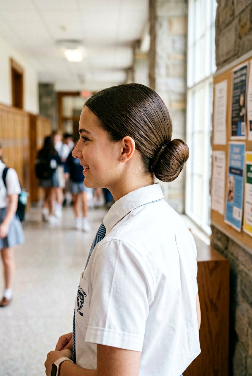 Low Bun For Long Straight Hair - 20 school hairstyles for long straight hair - 20 school hairstyles for long straight hair