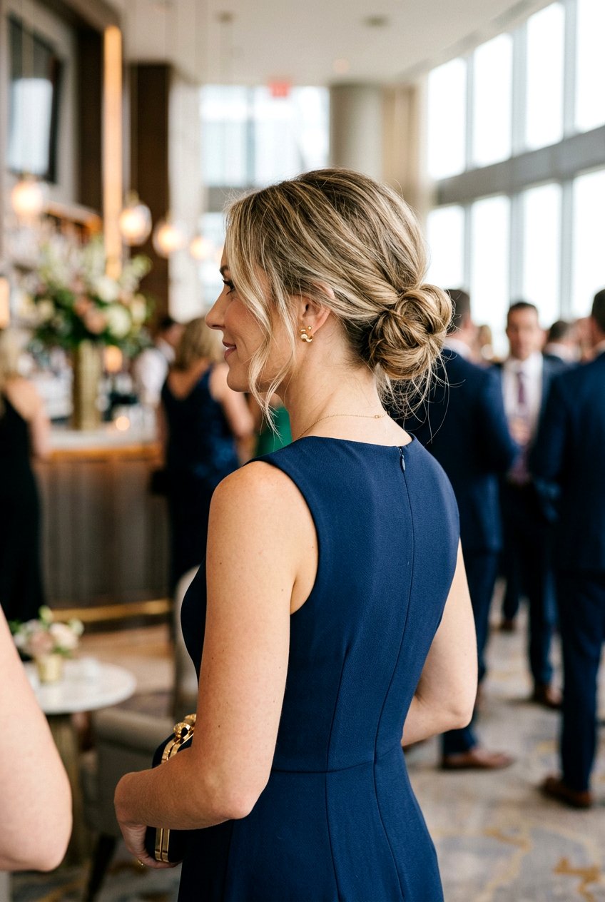 Low Bun For Short To Medium Hair - 20 low bun wedding guest hairstyle - 20 low bun wedding guest hairstyle