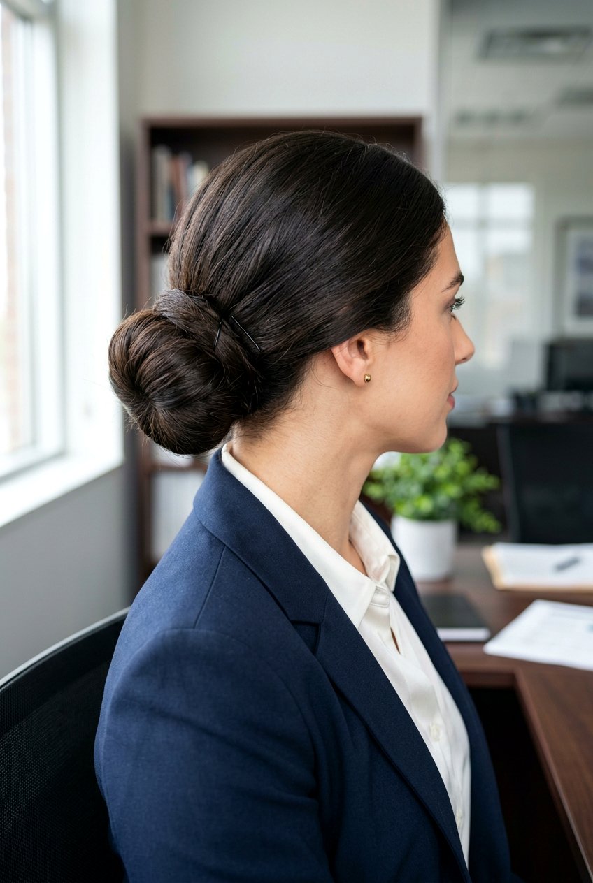 Low Bun For Thick Hair Office Style - 20 neat low bun for office - 20 neat low bun for office