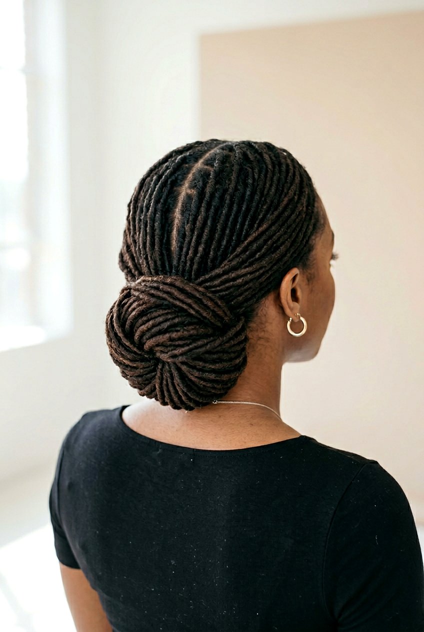 Low Bun Locs - 20 loc hairstyles for women - 20 loc hairstyles for women