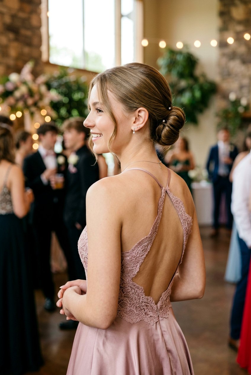 Low Bun Prom Hairstyle - 20 cute prom hairstyles for teens - 20 cute prom hairstyles for teens