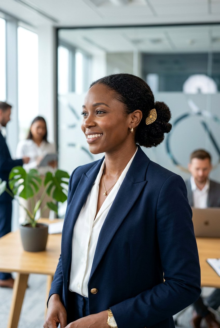 Low Bun Puff with Coiled Ends - 20 quick puff hairstyles for black women - 20 quick puff hairstyles for black women
