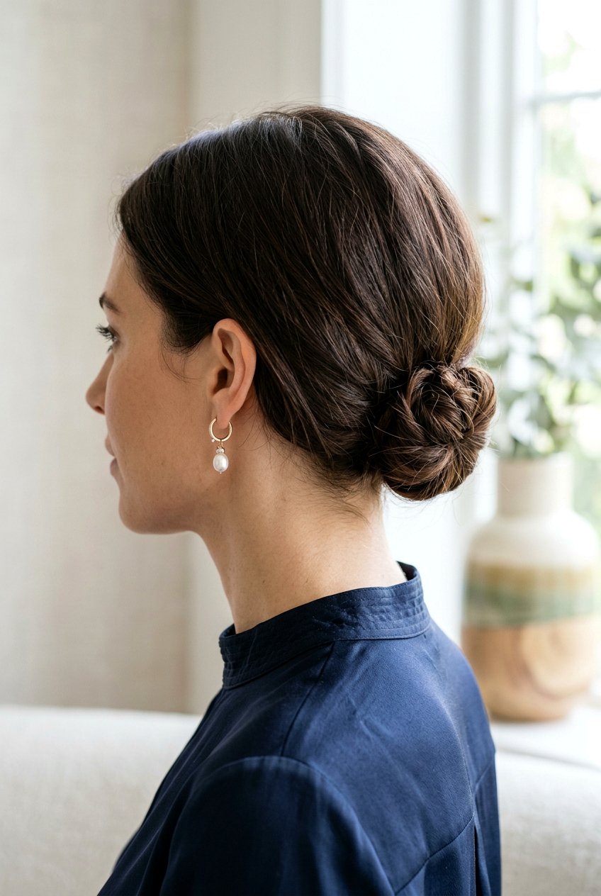 Low Bun Short Bob - 20 birthday hairstyle for short bob hair - 20 birthday hairstyle for short bob hair