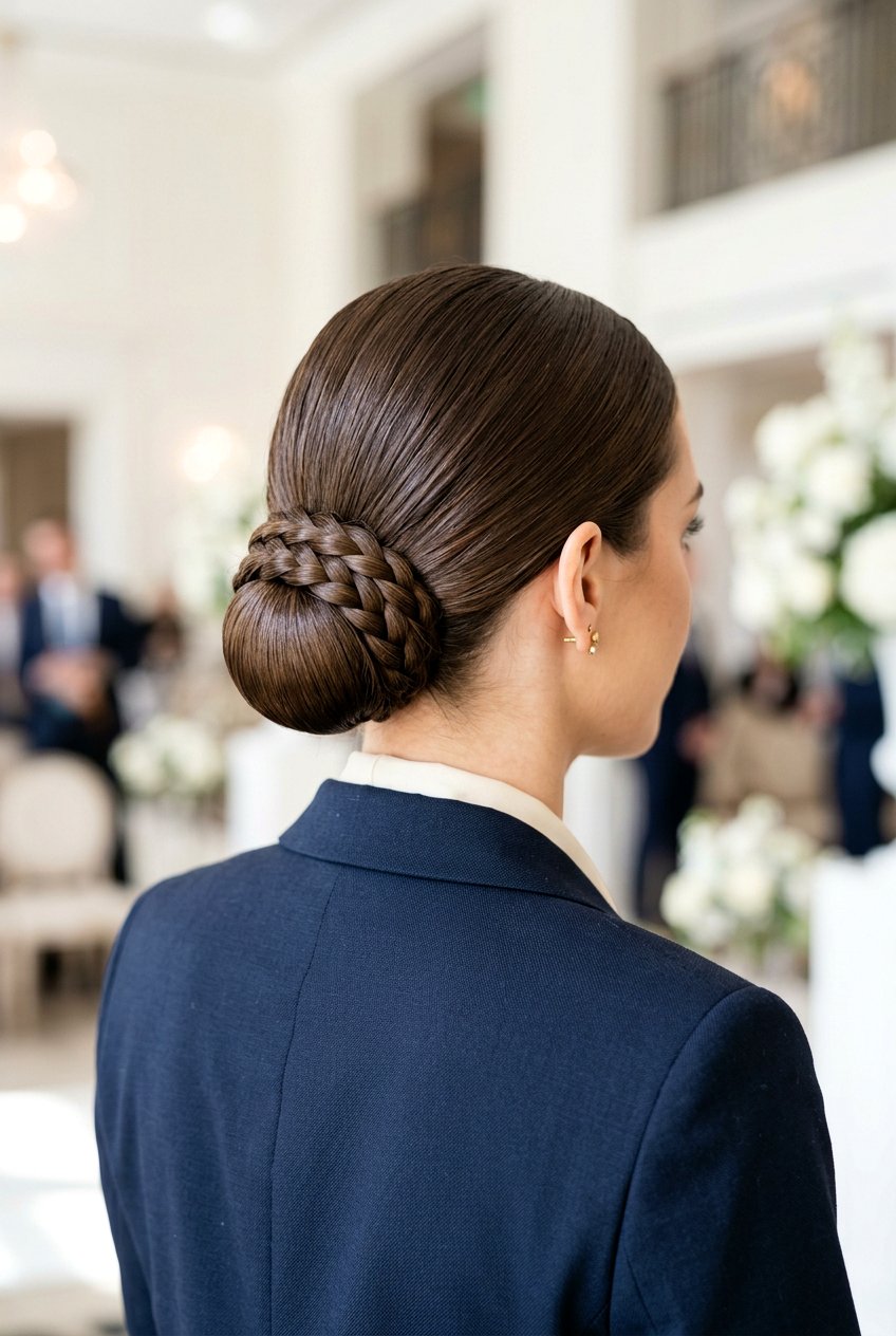 Low Bun With Braided Wrap - 20 festive low bun with braid - 20 festive low bun with braid