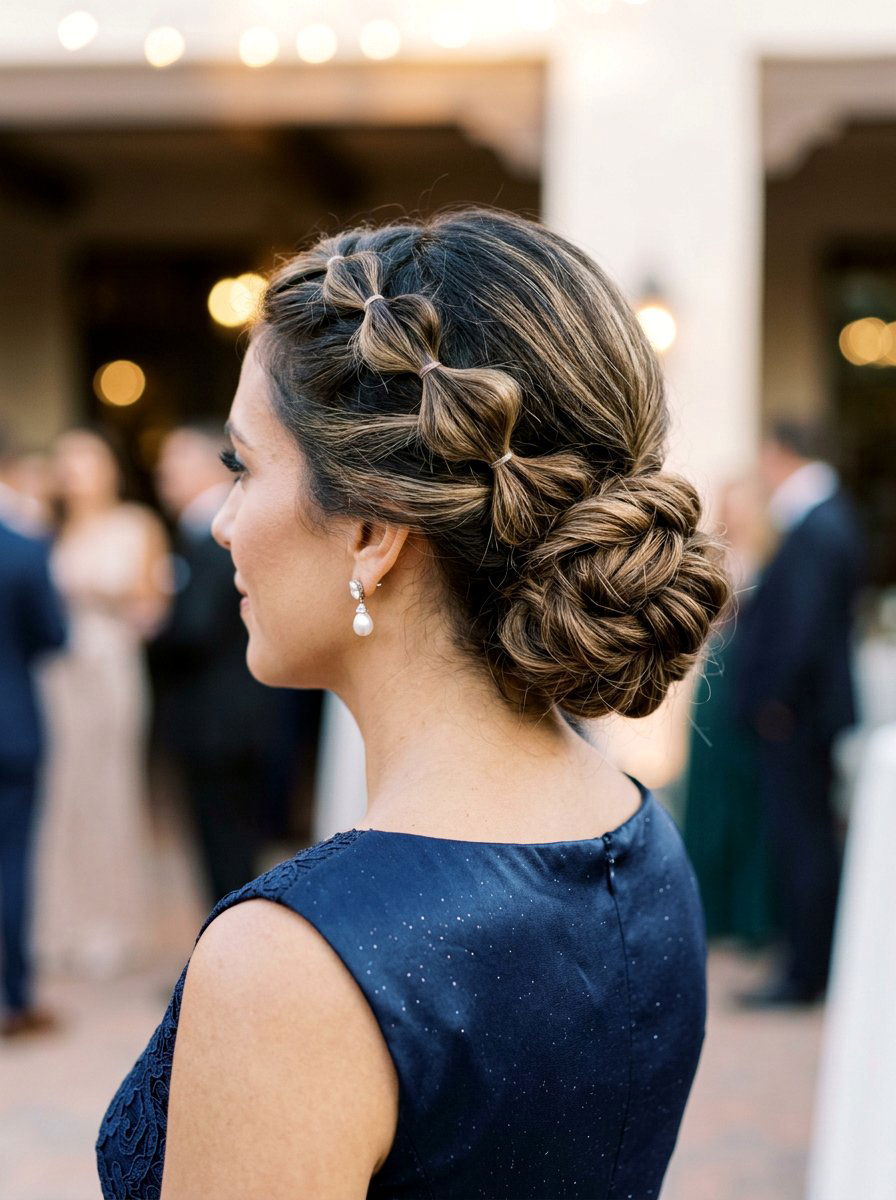 Low Bun With Bubble Braids - 20 party hairstyle with bubble braids - 20 party hairstyle with bubble braids