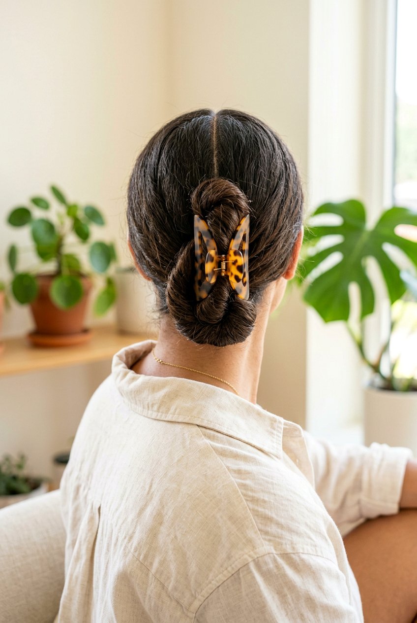 Low Bun With Claw Clip Center Part - 20 clean girl low bun with center part - 20 clean girl low bun with center part