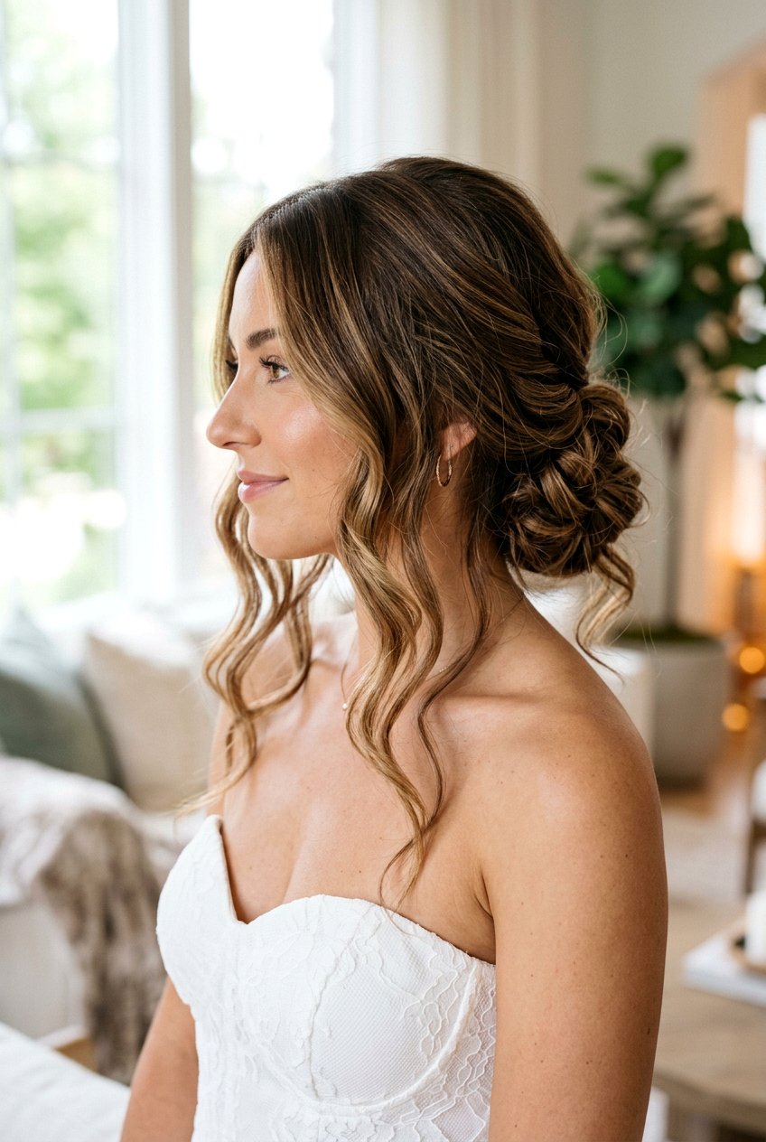 20 Breathtaking Prom Hairstyle with Low Textured Bun Looks