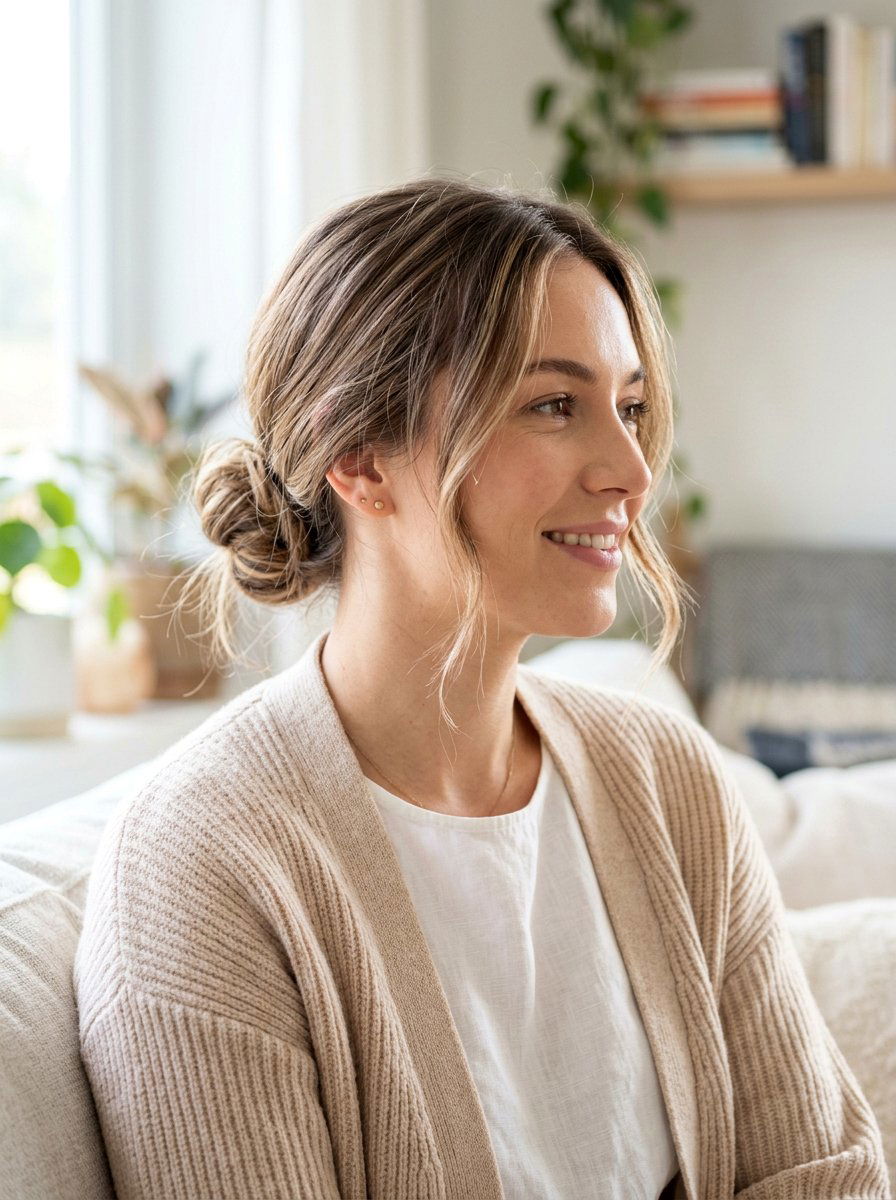 Low Bun With Face Framing Pieces - 20 classy low bun hairstyle ideas - 20 classy low bun hairstyle ideas