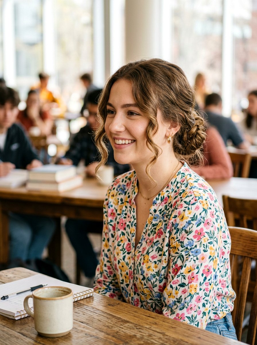 Low Bun With Face Framing Pieces - 20 college girls low bun for class - 20 college girls low bun for class