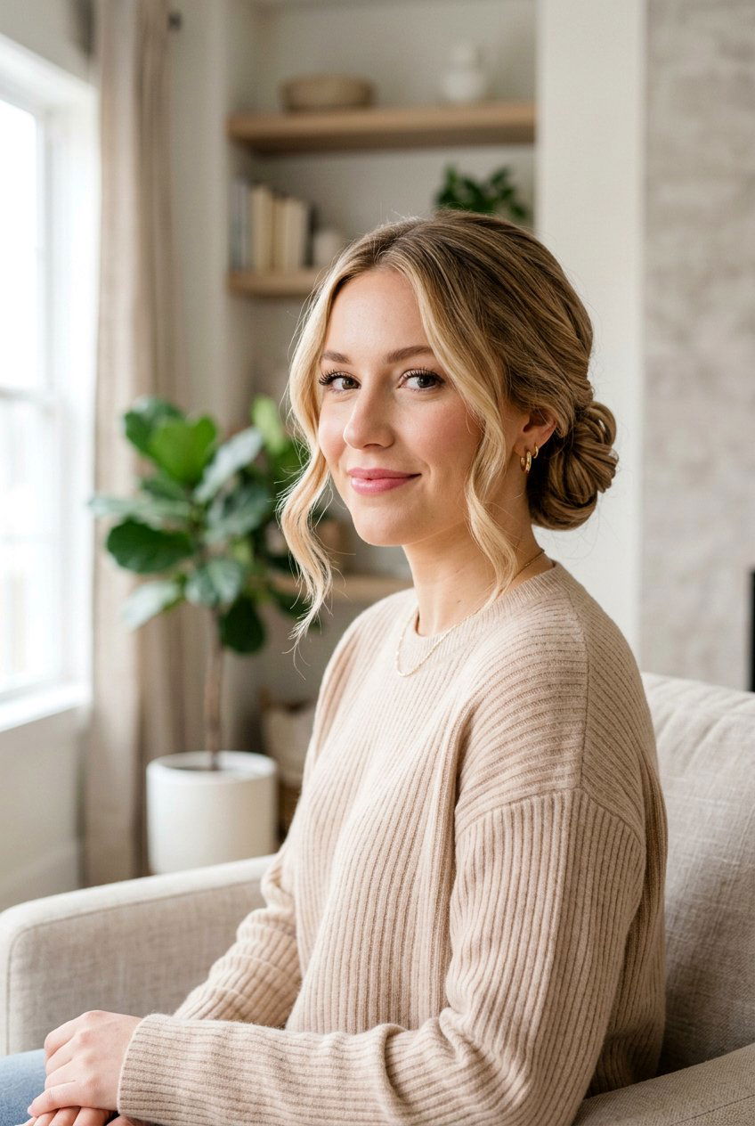 Low Bun With Face Framing Pieces - 20 clean girl low bun with center part - 20 clean girl low bun with center part