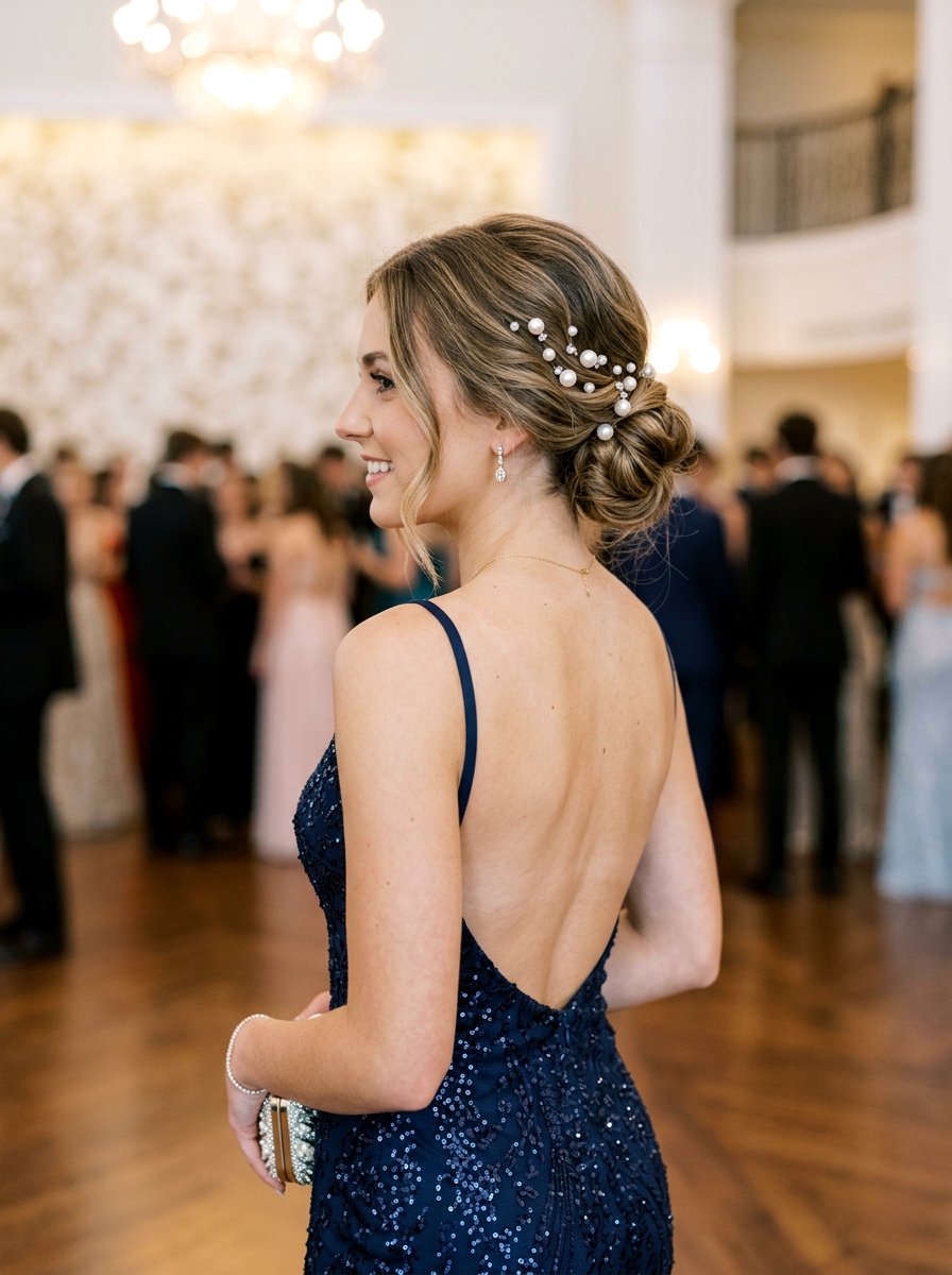 Low Bun With Hair Accessories - 20 prom low bun for medium hair - 20 prom low bun for medium hair