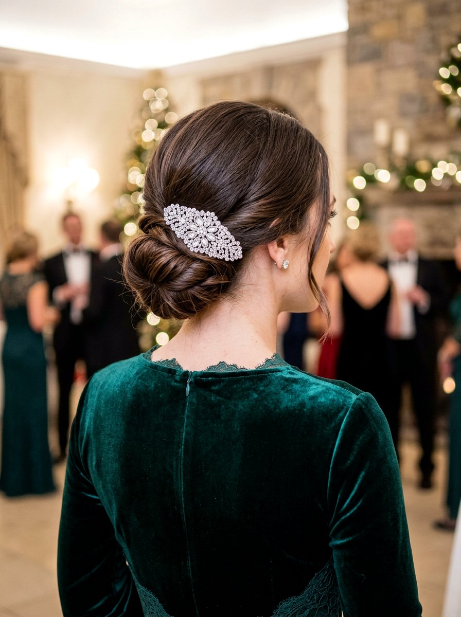 Low Bun With Hair Accessory - 20 easy low bun styling ideas - 20 easy low bun styling ideas