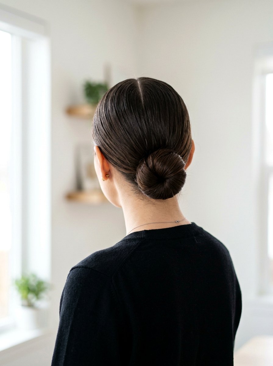 Low Bun With Middle Part For Wedding Guest - 20 soft low bun for wedding guest - 20 soft low bun for wedding guest