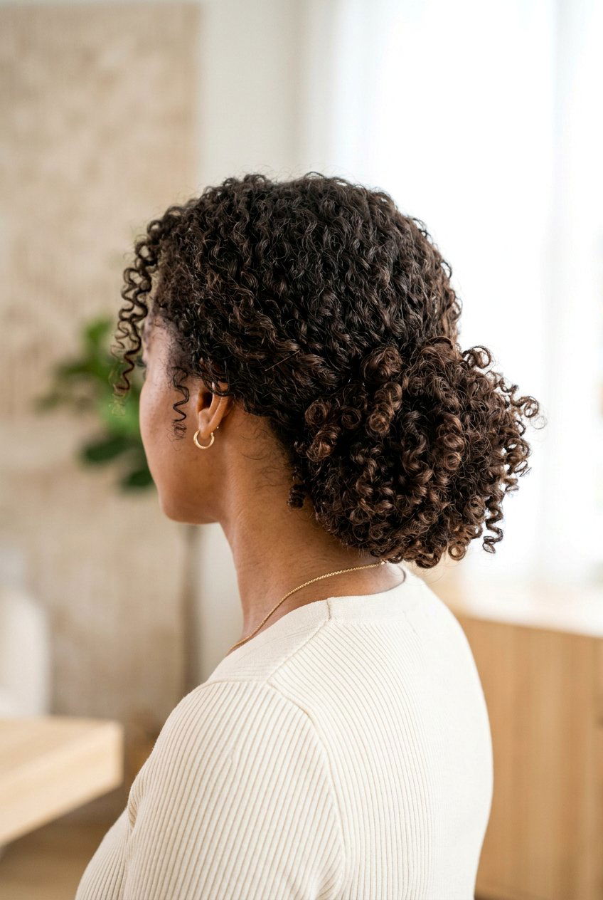 Low Bun With Natural Texture - 20 dark academia low bun hairstyle - 20 dark academia low bun hairstyle