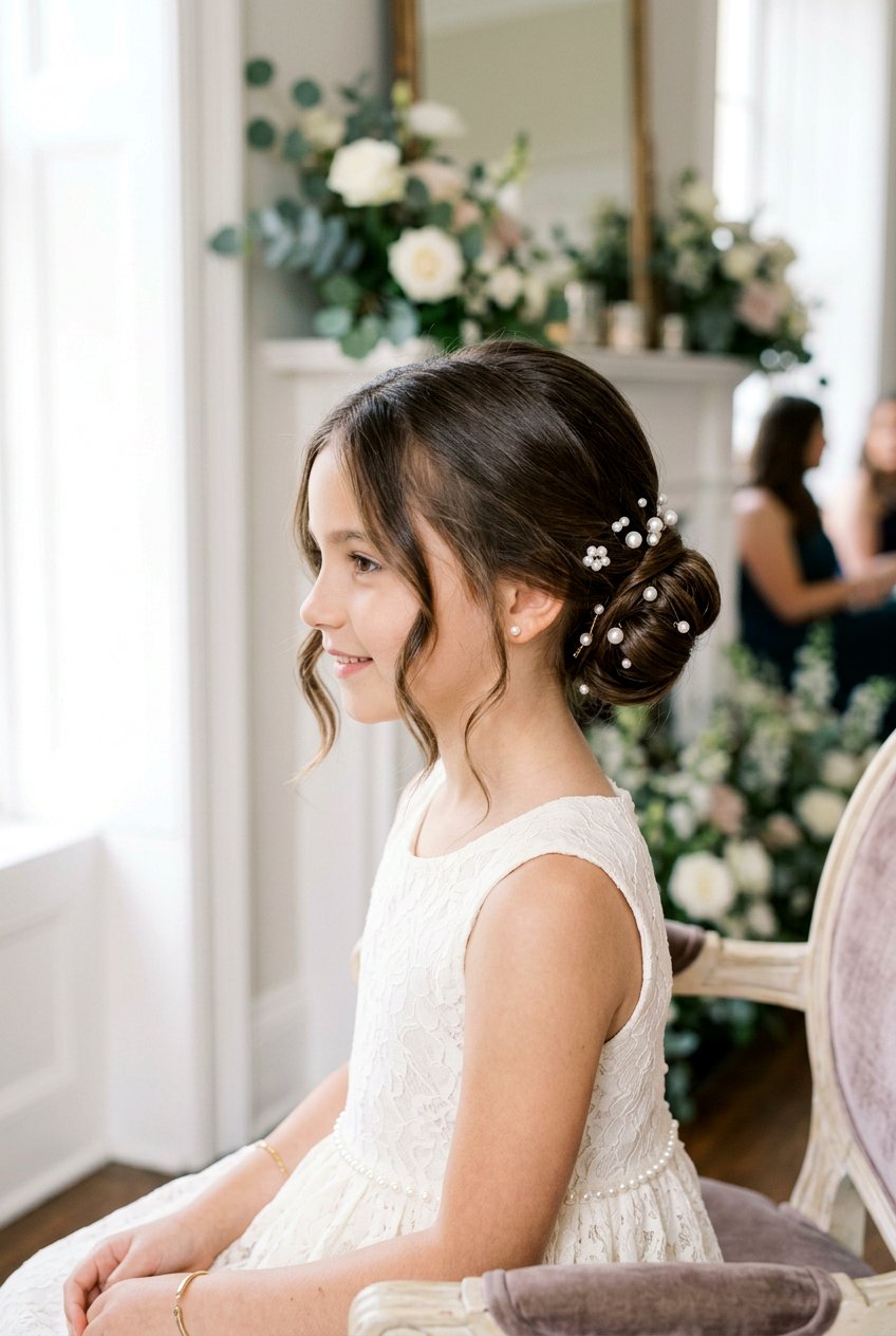 Low Bun With Pearl Clips - 20 birthday hairstyles for girls - 20 birthday hairstyles for girls