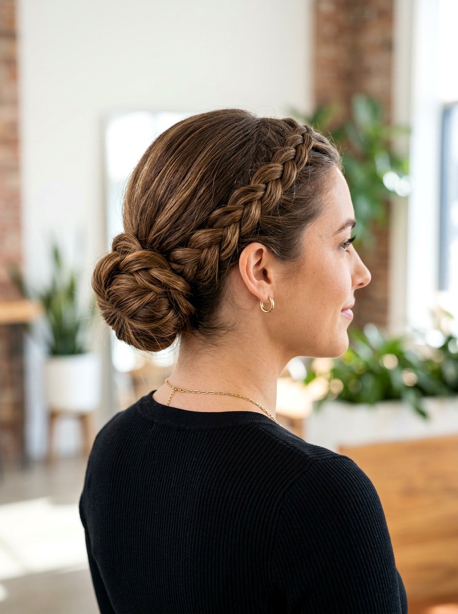 Low Bun With Side Braid For Wedding Guest - 20 soft low bun for wedding guest - 20 soft low bun for wedding guest