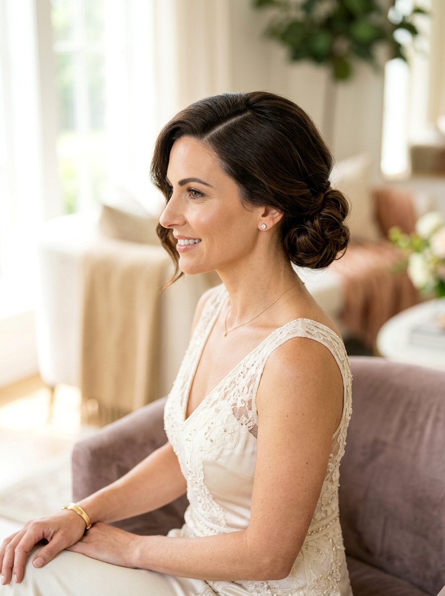 Low Bun With Side Part For Wedding Guest - 20 soft low bun for wedding guest - 20 soft low bun for wedding guest