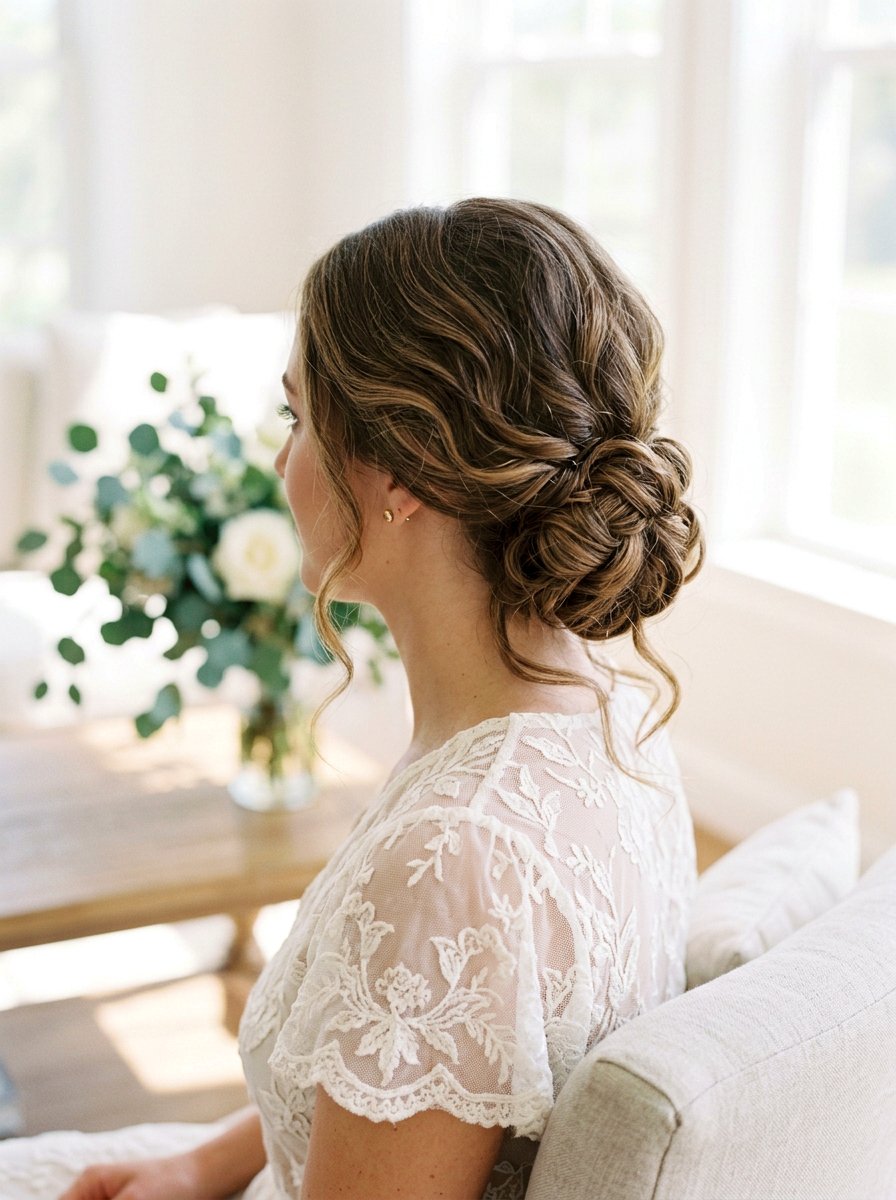 Low Bun With Soft Waves For Wedding Guest - 20 soft low bun for wedding guest - 20 soft low bun for wedding guest