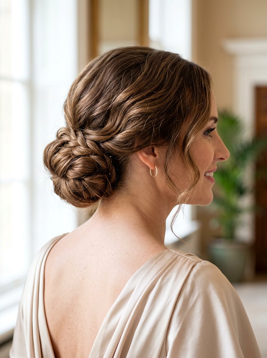 Low Bun With Texture - 20 prom hairstyles for fine medium hair - 20 prom hairstyles for fine medium hair