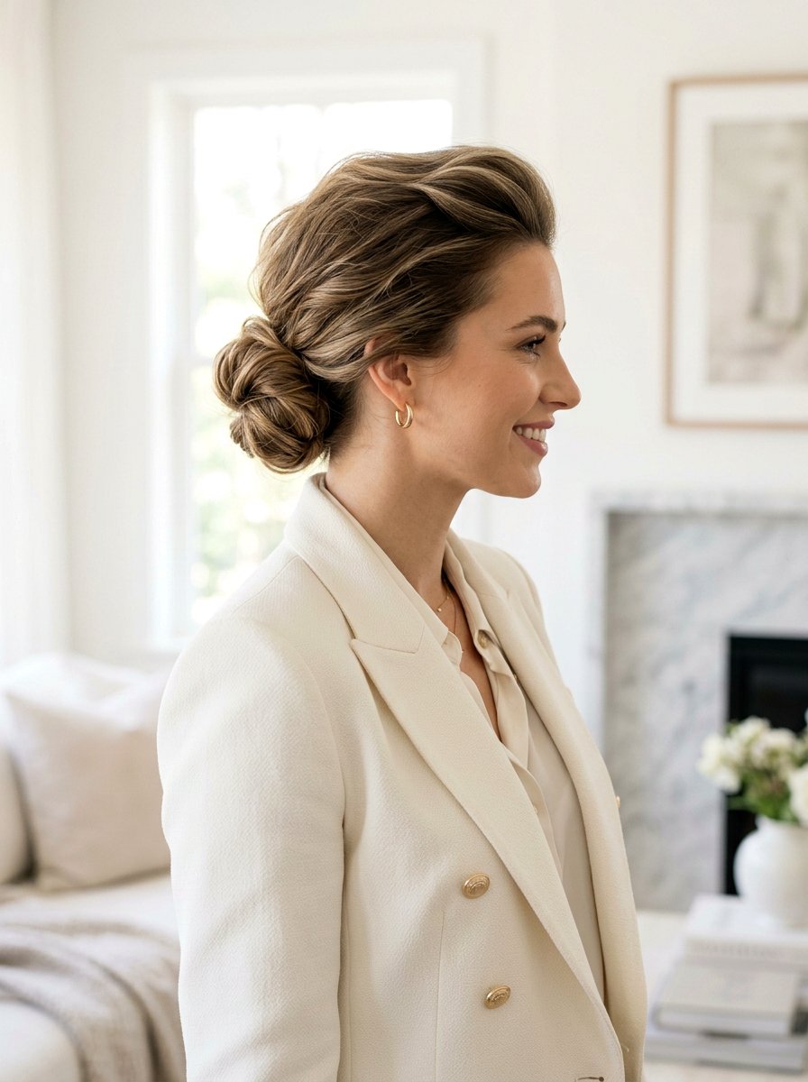 Low Bun With Volume Crown For Wedding Guest - 20 soft low bun for wedding guest - 20 soft low bun for wedding guest