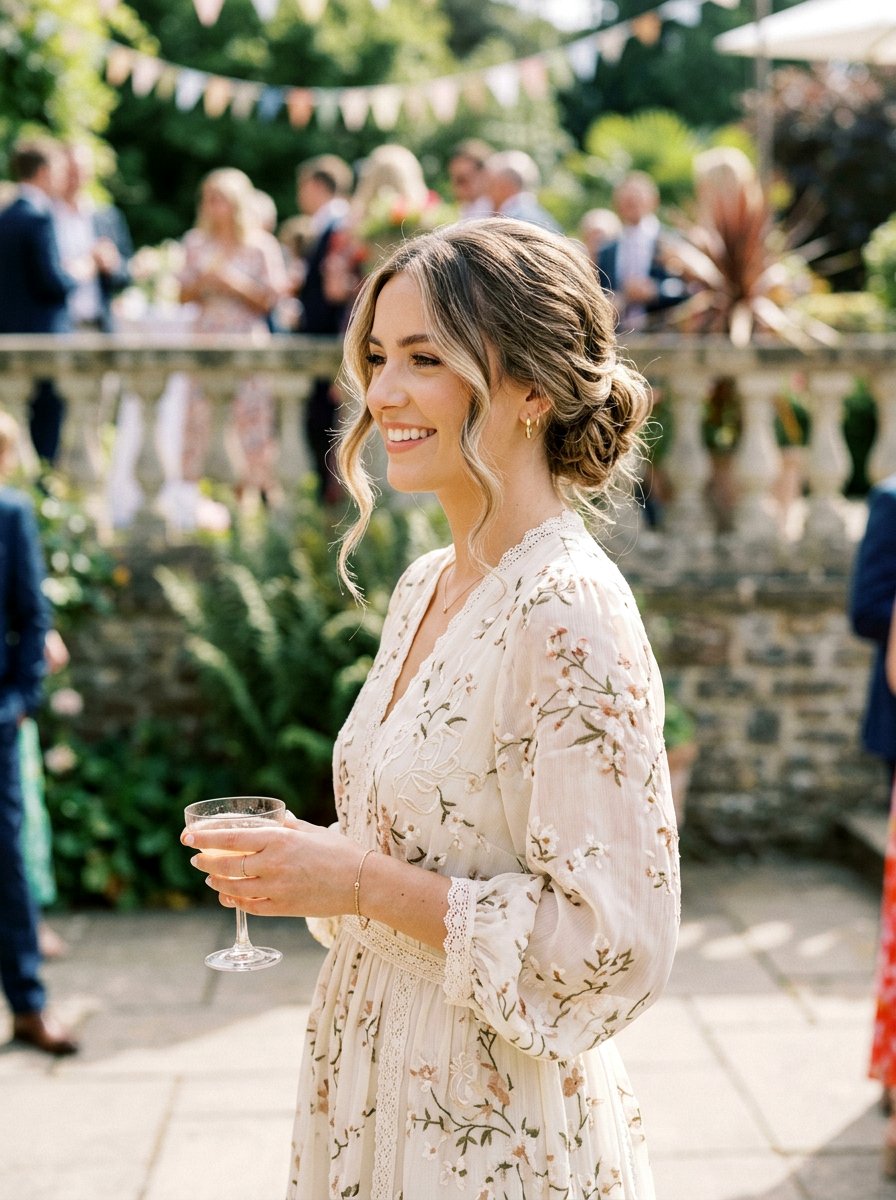 Low Bun With Wavy Face Framing Pieces - 20 party bun with face framing pieces - 20 party bun with face framing pieces