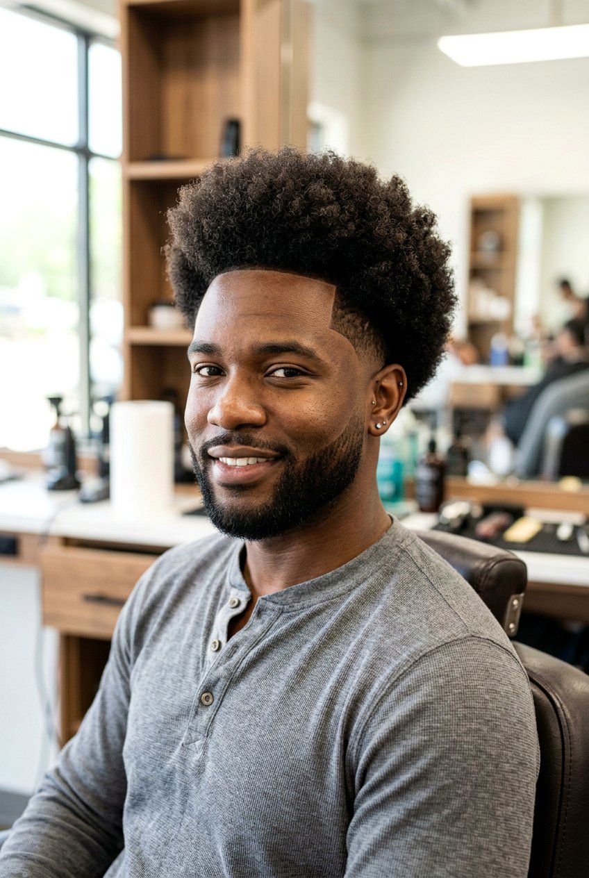 Low Burst Fade Afro - 20 burst fade afro haircut - 20 burst fade afro haircut