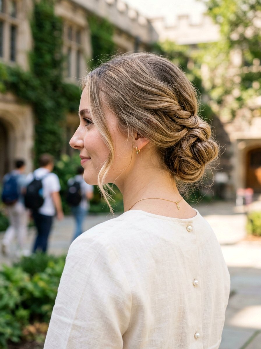 Low Chignon - 20 college girls polished internship hairstyle - 20 college girls polished internship hairstyle