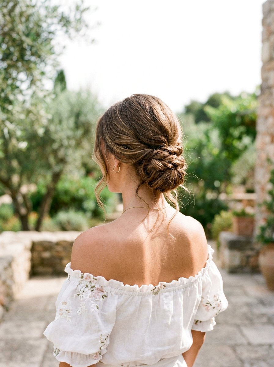 Low Chignon - 20 cute hairstyle for casual wedding guest - 20 cute hairstyle for casual wedding guest