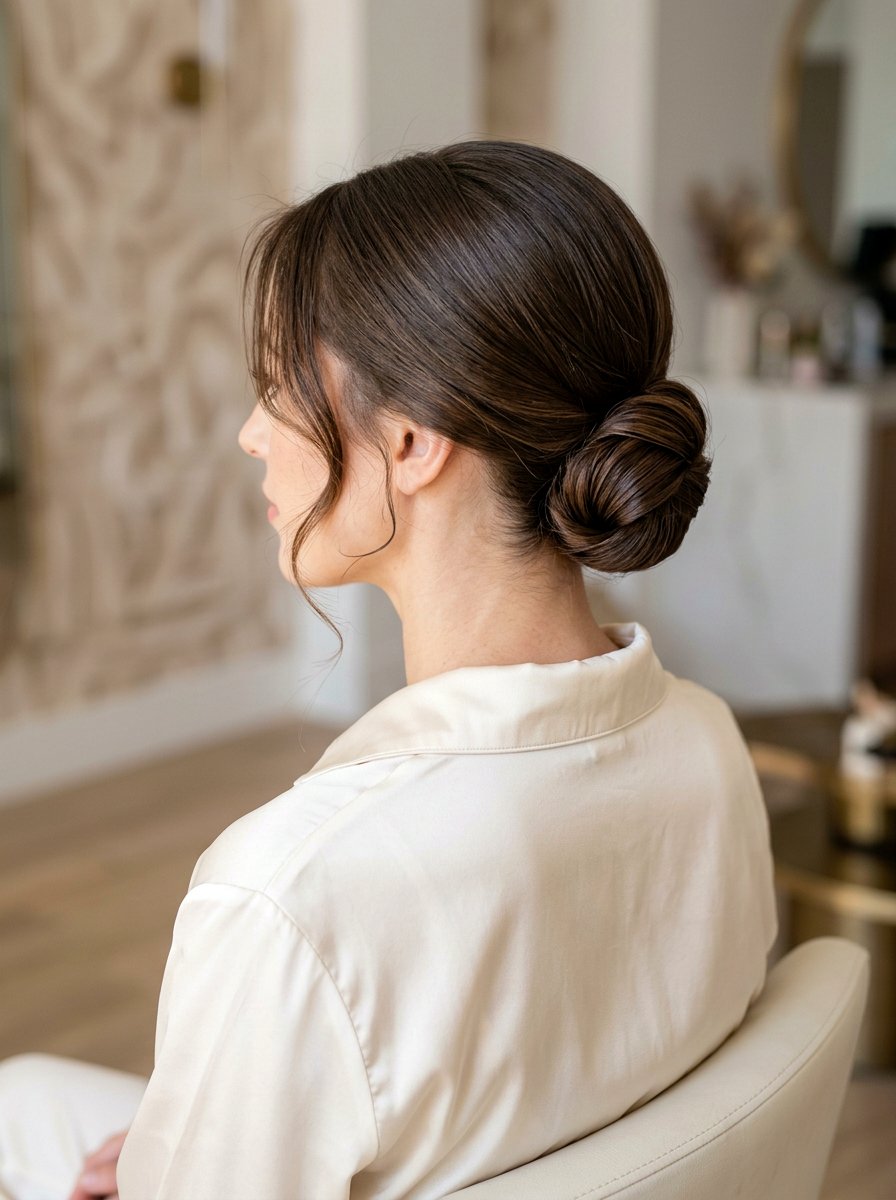 Low Chignon - 20 simple hairstyle for birthday brunch - 20 simple hairstyle for birthday brunch