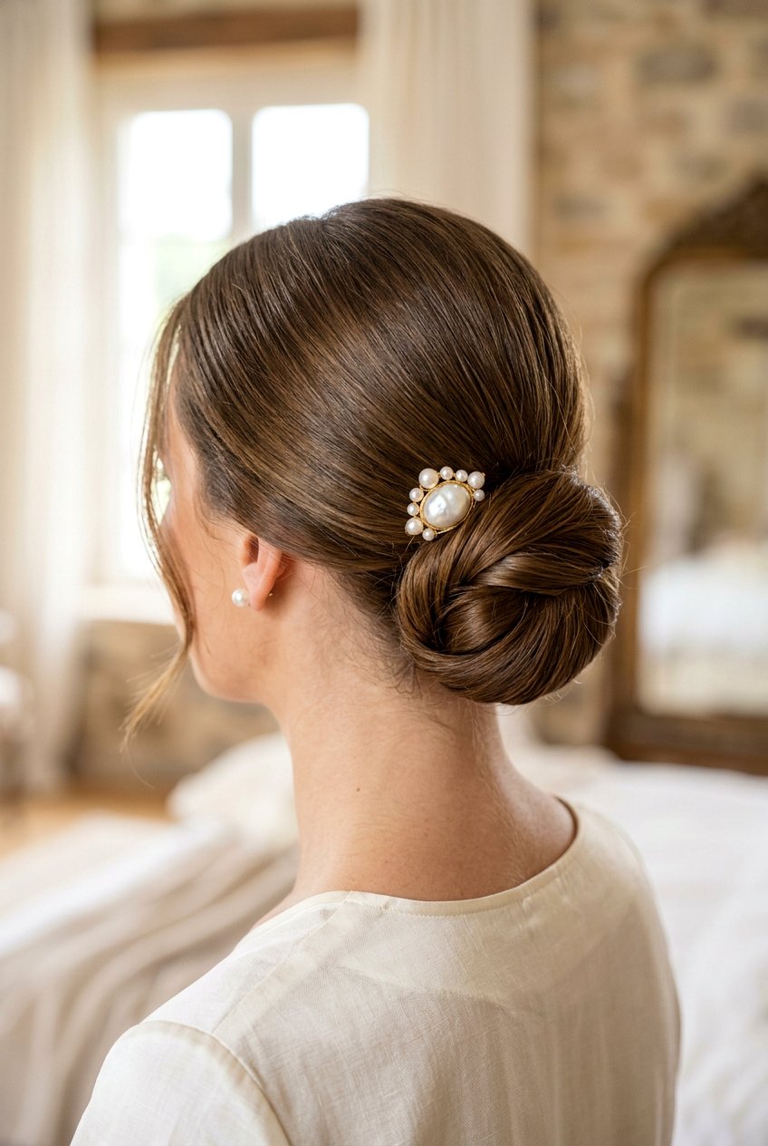 Low Chignon - 20 wedding updo hairstyles - 20 wedding updo hairstyles