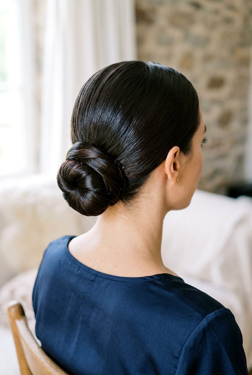 Low Chignon Bun - 20 bridesmaid hairstyles - 20 bridesmaid hairstyles