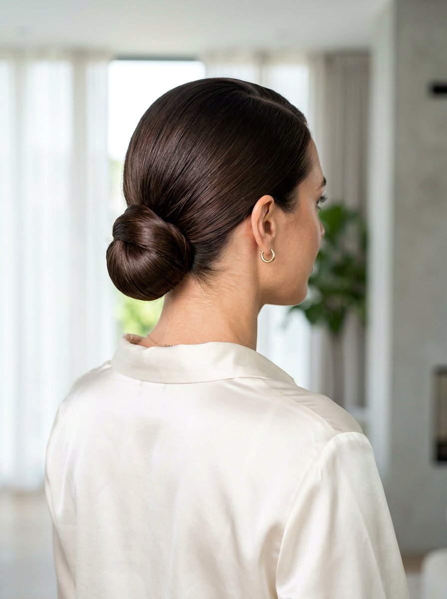 Low Chignon Bun - 20 road trip bun hairstyle - 20 road trip bun hairstyle