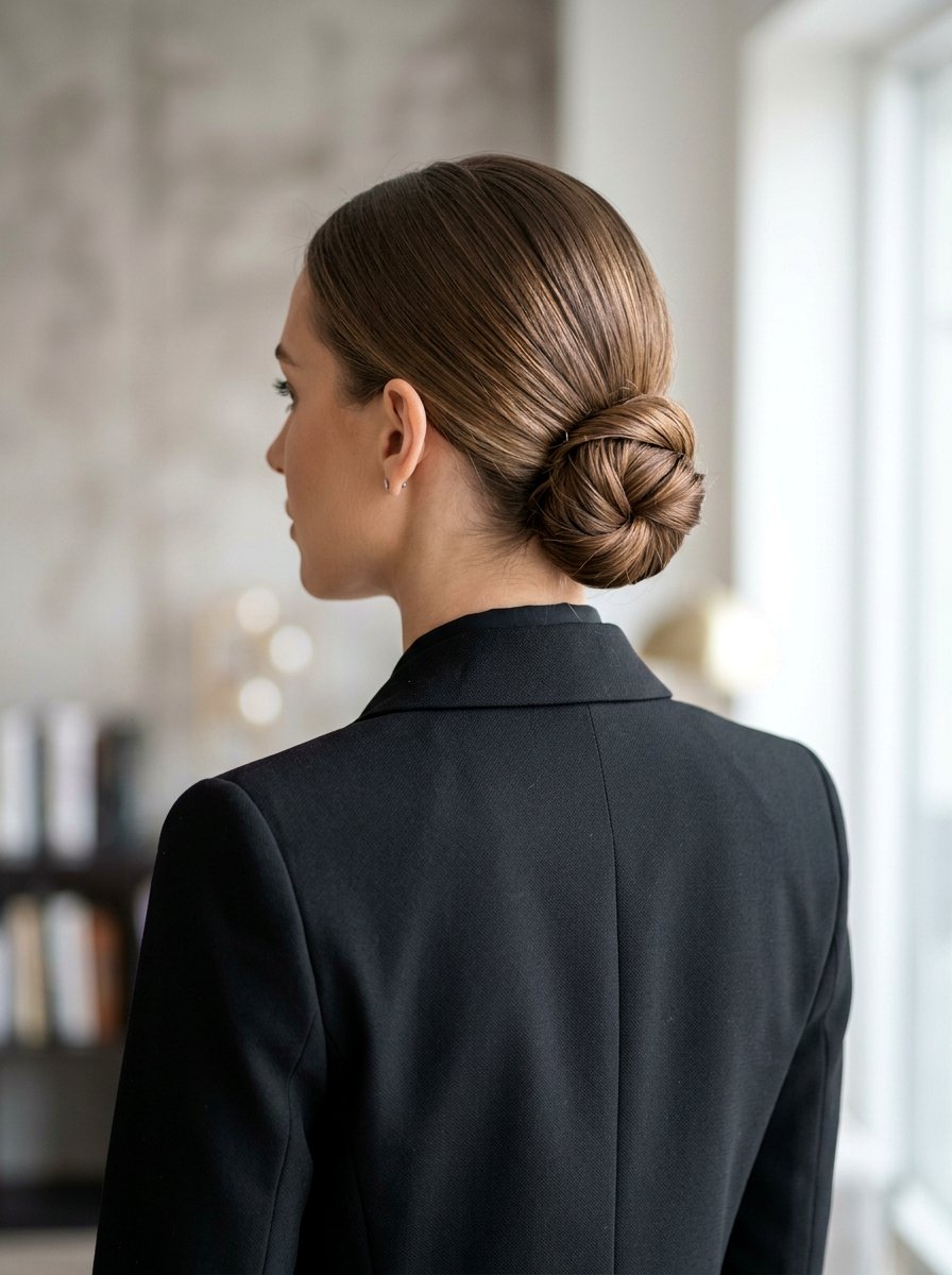 Low Chignon Bun - 20 easy hairstyle for humid weather - 20 easy hairstyle for humid weather