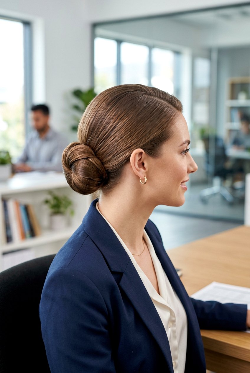 Low Chignon Bun For Office Look - 20 neat low bun for office - 20 neat low bun for office