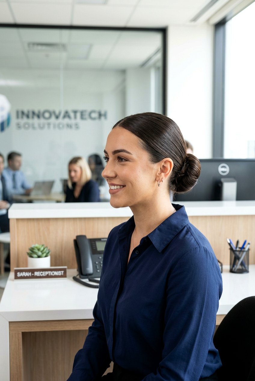 Low Chignon Bun For Receptionist - 20 receptionist hairstyles for women - 20 receptionist hairstyles for women