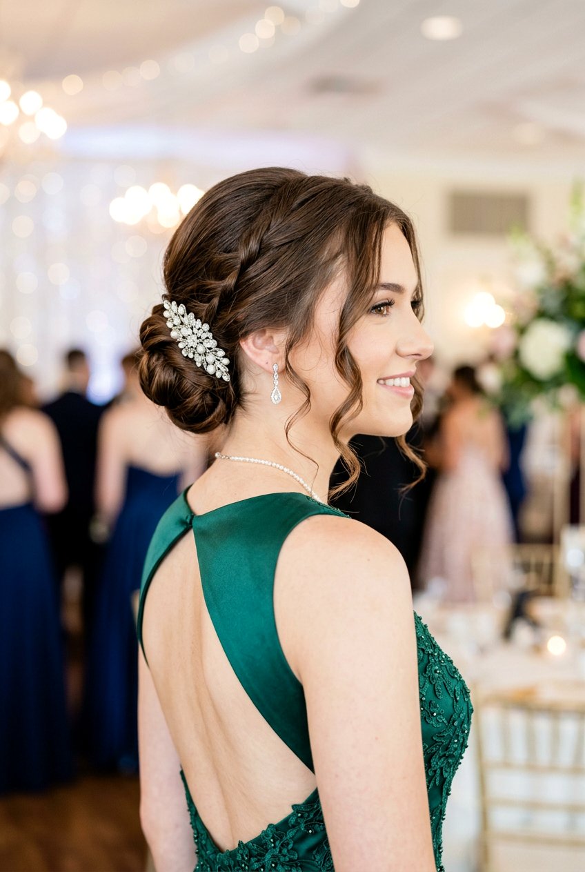 Low Chignon Bun for Prom - 20 senior prom bun hairstyle - 20 senior prom bun hairstyle