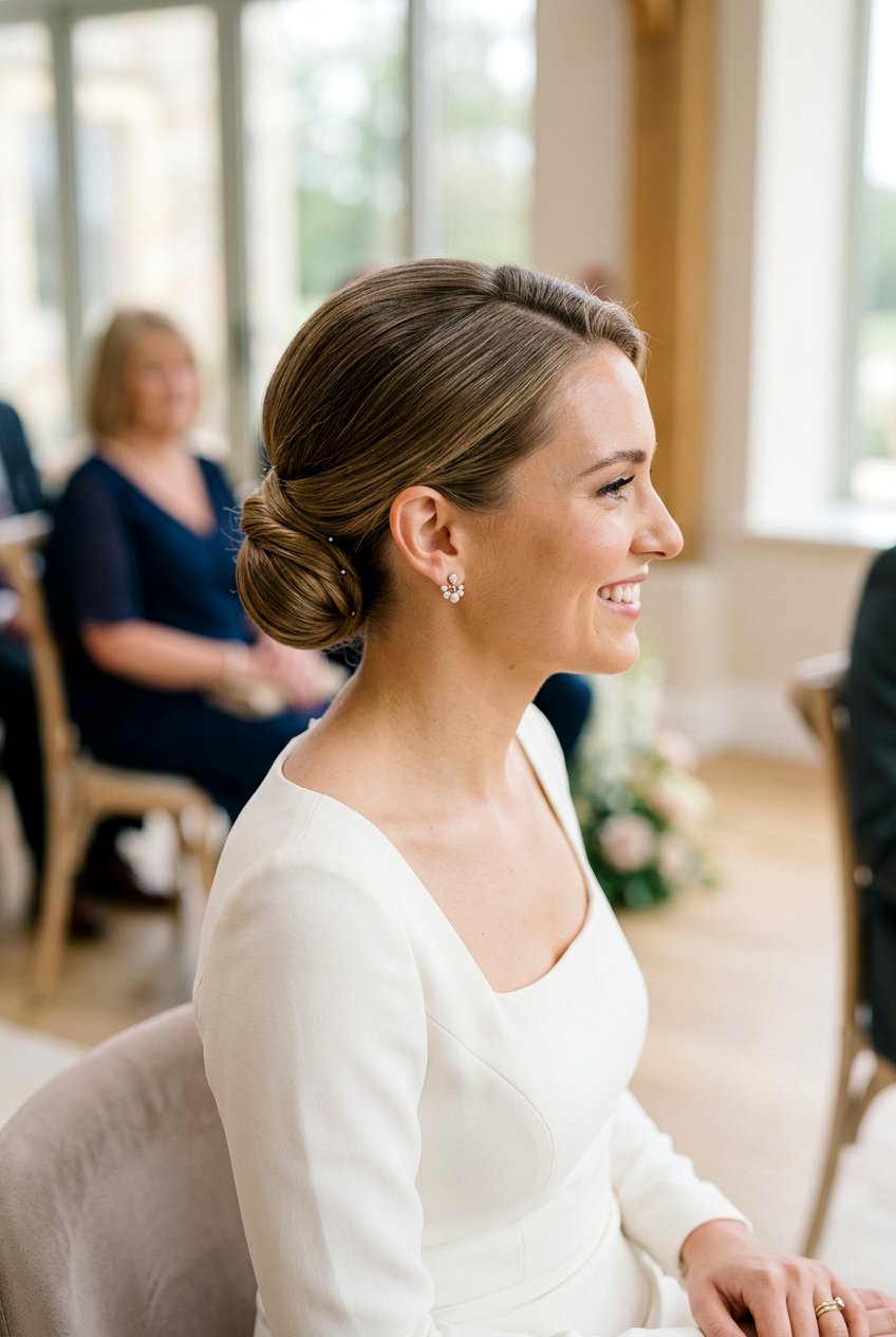 Low Chignon Civil Wedding Hairstyle - 20 civil wedding hairstyles - 20 civil wedding hairstyles