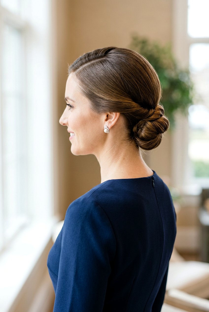 Low Chignon For Corporate Meetings - 20 corporate hairstyles for women - 20 corporate hairstyles for women