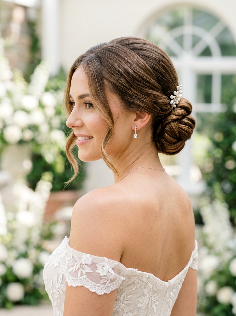 Low Chignon Hairstyle - 20 pre wedding shoot hairstyles - 20 pre wedding shoot hairstyles