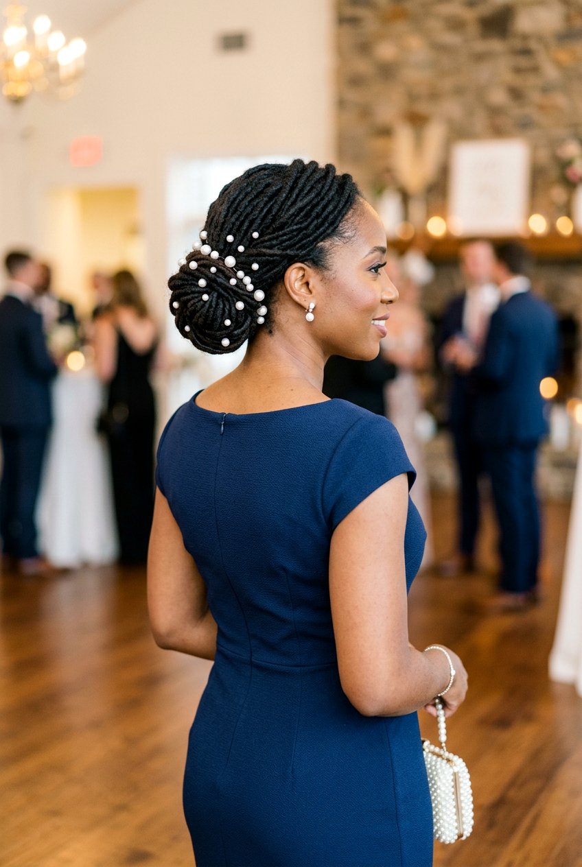 Low Chignon Locs - 20 loc styles for wedding guests - 20 loc styles for wedding guests