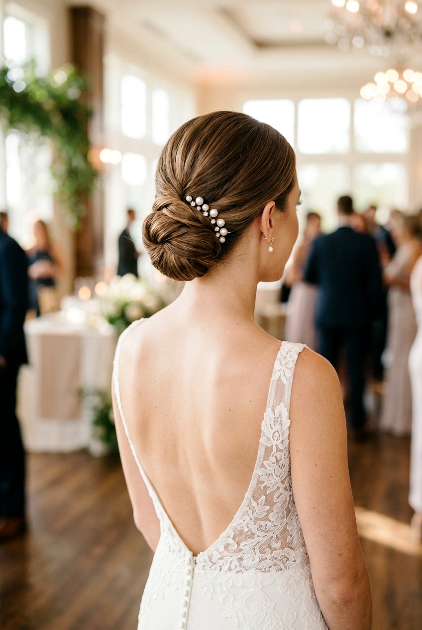 Low Chignon Mother of the Bride Updo - 20 mother of the bride hairstyles - 20 mother of the bride hairstyles