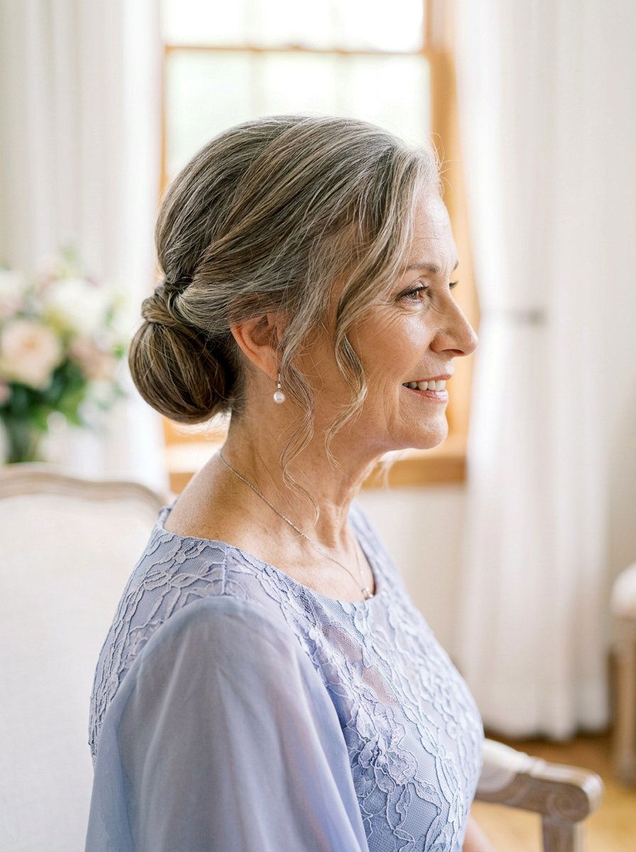 Low Chignon Updo - 20 older women wedding guest hair ideas - 20 older women wedding guest hair ideas