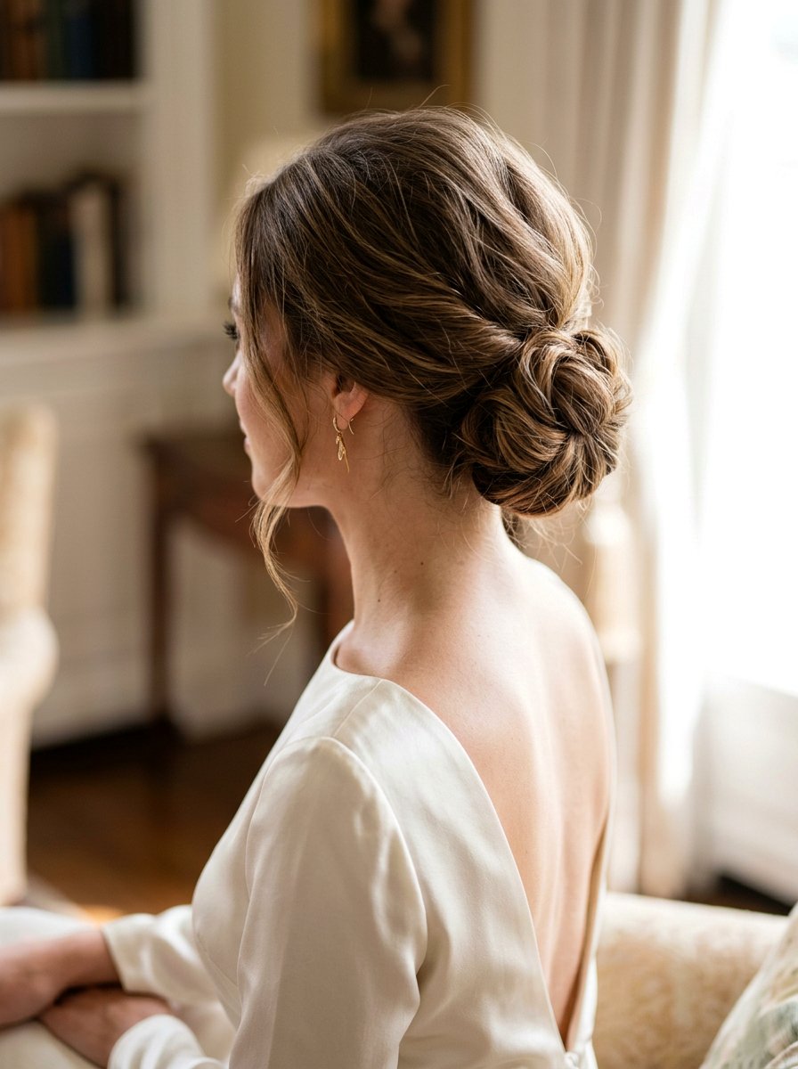 Low Chignon With Volume - 20 soft glam hairstyle for graduation - 20 soft glam hairstyle for graduation