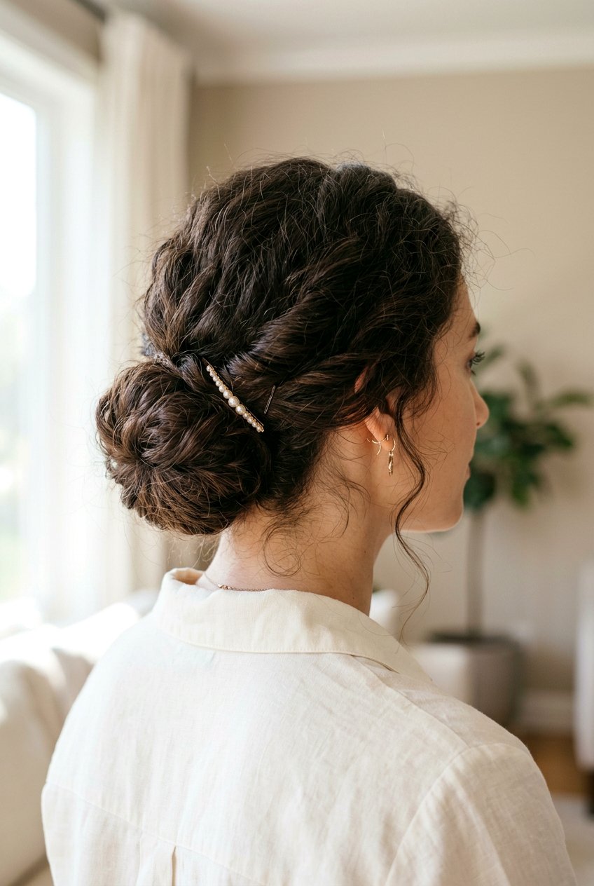 Low Chignon for Frizzy Hair - 20 hairstyles for frizzy hair - 20 hairstyles for frizzy hair